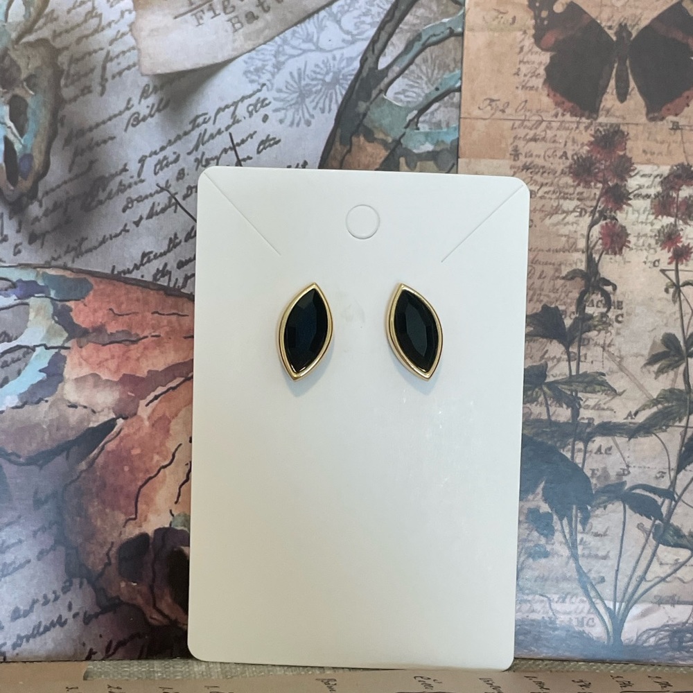 💫Vintage Black/Gold Teardrop Earrings